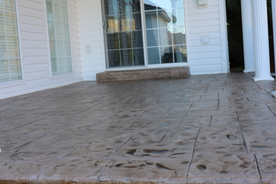 Stamped patio with "wet-look"