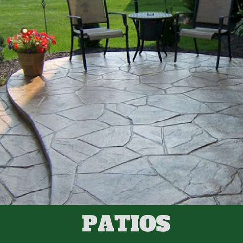 Residential patio in Grand Rapids, MI with a stamped finish.