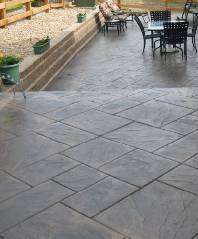 Stamped concrete walkway in Grand Rapids.